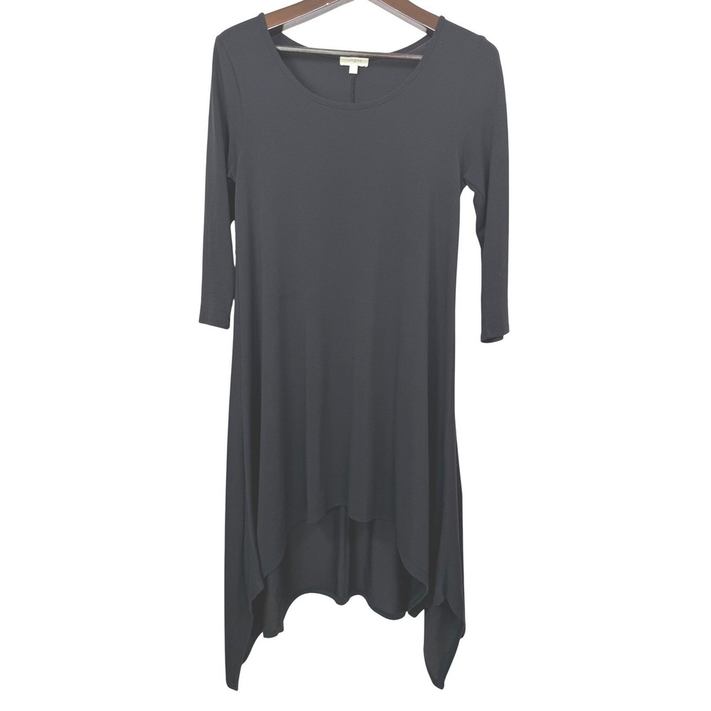 Umgee USA Black 3/4‎ Sleeve High Low Hem Midi Dress Womens Size M